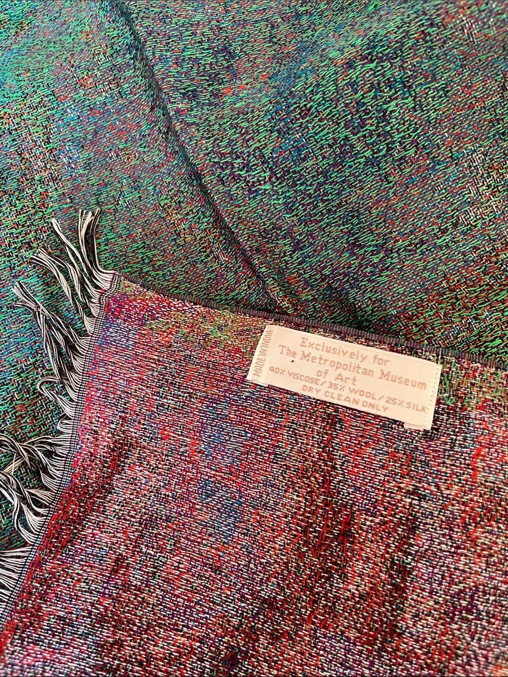 Met Museum Van Gogh Green Blue Iridescent Sarong Wrap Scarf Shawl